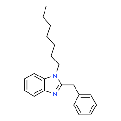 ChemSpider 2D Image | 2-Benzyl-1-heptyl-1H-benzimidazole | C21H26N2