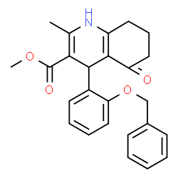 ChemSpider 2D Image | Methyl 4-[2-(benzyloxy)phenyl]-2-methyl-5-oxo-1,4,5,6,7,8-hexahydro-3-quinolinecarboxylate | C25H25NO4