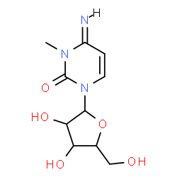 ChemSpider 2D Image | (4E)-4-Imino-3-methyl-1-pentofuranosyl-3,4-dihydro-2(1H)-pyrimidinone | C10H15N3O5