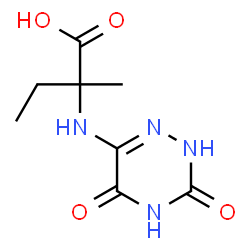 ChemSpider 2D Image | N-(3,5-Dioxo-2,3,4,5-tetrahydro-1,2,4-triazin-6-yl)isovaline | C8H12N4O4
