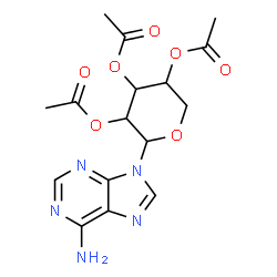 ChemSpider 2D Image | 9-(2,3,4-Tri-O-acetylpentopyranosyl)-9H-purin-6-amine | C16H19N5O7