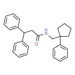 ChemSpider 2D Image | 3,3-Diphenyl-N-[(1-phenylcyclopentyl)methyl]propanamide | C27H29NO