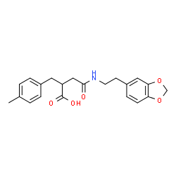ChemSpider 2D Image | N-(2-BENZO[1,3]DIOXOL-5-YL-ETHYL)-2-(4-METHYLBENZYL)-SUCCINAMIC ACID | C21H23NO5
