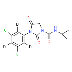 ChemSpider 2D Image | 3-[3,5-Dichloro(~2~H_3_)phenyl]-N-isopropyl-2,4-dioxo-1-imidazolidinecarboxamide | C13H10D3Cl2N3O3