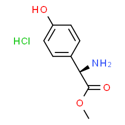 ChemSpider 2D Image | (S)-Methyl 2-amino-2-(4-hydroxyphenyl)acetate hydrochloride | C9H12ClNO3