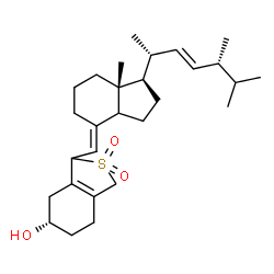 ChemSpider 2D Image | (5S)-3-[(E)-{(1R,7aR)-1-[(2R,3E,5R)-5,6-Dimethyl-3-hepten-2-yl]-7a-methyloctahydro-4H-inden-4-ylidene}methyl]-1,3,4,5,6,7-hexahydro-2-benzothiophene-5-ol 2,2-dioxide | C28H44O3S
