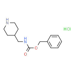 ChemSpider 2D Image | Benzyl (piperidin-4-ylmethyl)carbamate hydrochloride | C14H21ClN2O2