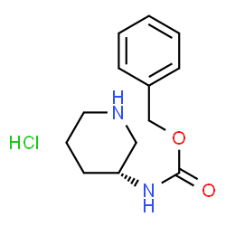 ChemSpider 2D Image | Benzyl (3R)-3-piperidinylcarbamate hydrochloride (1:1) | C13H19ClN2O2