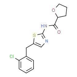ChemSpider 2D Image | N-[5-(2-Chlorobenzyl)-1,3-thiazol-2-yl]tetrahydro-2-furancarboxamide | C15H15ClN2O2S