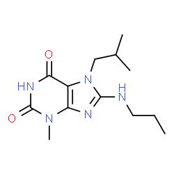 ChemSpider 2D Image | 7-Isobutyl-3-methyl-8-(propylamino)-3,7-dihydro-1H-purine-2,6-dione | C13H21N5O2