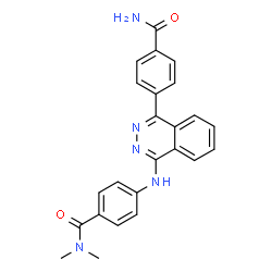 ChemSpider 2D Image | 4-(4-{[4-(DIMETHYLCARBAMOYL)PHENYL]AMINO}PHTHALAZIN-1-YL)BENZAMIDE | C24H21N5O2