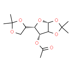ChemSpider 2D Image | (3aR,5S,6R)-5-[(4R)-2,2-Dimethyl-1,3-dioxolan-4-yl]-2,2-dimethyltetrahydrofuro[2,3-d][1,3]dioxol-6-yl acetate | C14H22O7