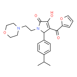ChemSpider 2D Image | 4-(2-Furoyl)-3-hydroxy-5-(4-isopropylphenyl)-1-[2-(4-morpholinyl)ethyl]-1,5-dihydro-2H-pyrrol-2-one | C24H28N2O5