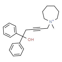 ChemSpider 2D Image | 1-(5-Hydroxy-5,5-diphenyl-pent-2-ynyl)-1-methyl-azepanium | C24H30NO