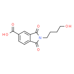 ChemSpider 2D Image | 2-(4-Hydroxybutyl)-1,3-dioxo-5-isoindolinecarboxylic acid | C13H13NO5