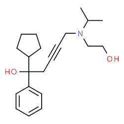 ChemSpider 2D Image | 1-Cyclopentyl-5-[(2-hydroxyethyl)(isopropyl)amino]-1-phenyl-3-pentyn-1-ol | C21H31NO2