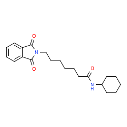 ChemSpider 2D Image | N-Cyclohexyl-7-(1,3-dioxo-1,3-dihydro-2H-isoindol-2-yl)heptanamide | C21H28N2O3