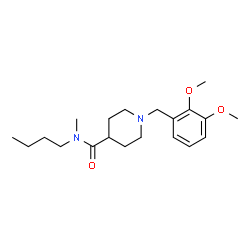 ChemSpider 2D Image | N-Butyl-1-(2,3-dimethoxybenzyl)-N-methyl-4-piperidinecarboxamide | C20H32N2O3