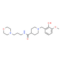 ChemSpider 2D Image | 1-(2-Hydroxy-3-methoxybenzyl)-N-[3-(4-morpholinyl)propyl]-4-piperidinecarboxamide | C21H33N3O4