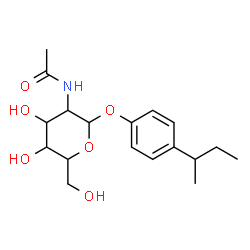 ChemSpider 2D Image | 4-sec-Butylphenyl 2-acetamido-2-deoxyhexopyranoside | C18H27NO6