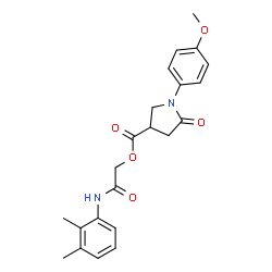 ChemSpider 2D Image | 2-[(2,3-Dimethylphenyl)amino]-2-oxoethyl 1-(4-methoxyphenyl)-5-oxo-3-pyrrolidinecarboxylate | C22H24N2O5