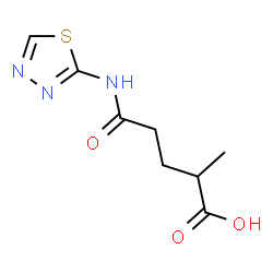ChemSpider 2D Image | 2-Methyl-4-([1,3,4]thiadiazol-2-ylcarbamoyl)-butyric acid | C8H11N3O3S