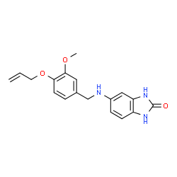 ChemSpider 2D Image | 5-{[4-(Allyloxy)-3-methoxybenzyl]amino}-1,3-dihydro-2H-benzimidazol-2-one | C18H19N3O3