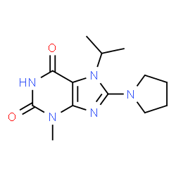ChemSpider 2D Image | 7-Isopropyl-3-methyl-8-(1-pyrrolidinyl)-3,7-dihydro-1H-purine-2,6-dione | C13H19N5O2