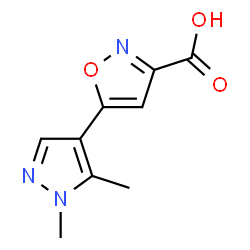 ChemSpider 2D Image | 5-(1,5-dimethylpyrazol-4-yl)-1,2-oxazole-3-carboxylic acid | C9H9N3O3
