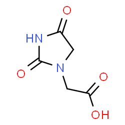 ChemSpider 2D Image | (2,4-Dioxo-1-imidazolidinyl)acetic acid | C5H6N2O4