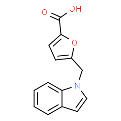 ChemSpider 2D Image | 5-(1H-Indol-1-ylmethyl)-2-furoic acid | C14H11NO3