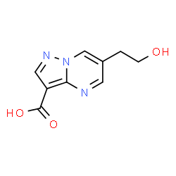 ChemSpider 2D Image | 6-(2-Hydroxyethyl)pyrazolo[1,5-a]pyrimidine-3-carboxylic acid | C9H9N3O3