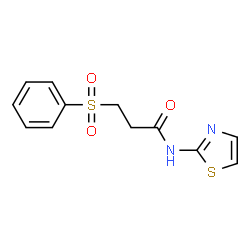 ChemSpider 2D Image | 3-(Phenylsulfonyl)-N-(1,3-thiazol-2-yl)propanamide | C12H12N2O3S2