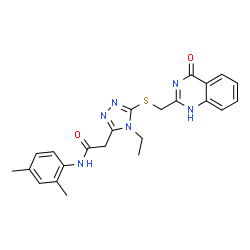 ChemSpider 2D Image | 4H-1,2,4-triazole-3-acetamide, 5-[[(3,4-dihydro-4-oxo-2-quinazolinyl)methyl]thio]-N-(2,4-dimethylphenyl)-4-ethyl- | C23H24N6O2S