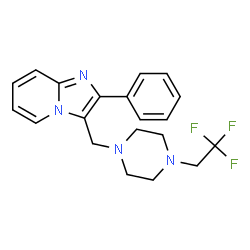 ChemSpider 2D Image | 2-Phenyl-3-{[4-(2,2,2-trifluoroethyl)-1-piperazinyl]methyl}imidazo[1,2-a]pyridine | C20H21F3N4