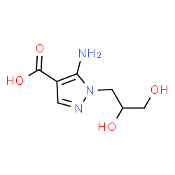 ChemSpider 2D Image | 5-Amino-1-(2,3-dihydroxypropyl)-1H-pyrazole-4-carboxylic acid | C7H11N3O4