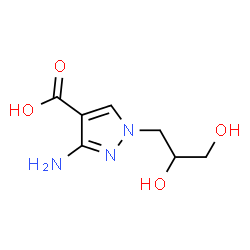 ChemSpider 2D Image | 3-Amino-1-(2,3-dihydroxypropyl)-1H-pyrazole-4-carboxylic acid | C7H11N3O4