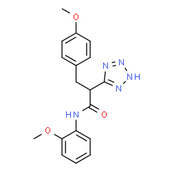 ChemSpider 2D Image | N-(2-Methoxyphenyl)-3-(4-methoxyphenyl)-2-(2H-tetrazol-5-yl)propanamide | C18H19N5O3