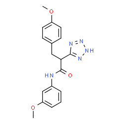 ChemSpider 2D Image | N-(3-Methoxyphenyl)-3-(4-methoxyphenyl)-2-(2H-tetrazol-5-yl)propanamide | C18H19N5O3