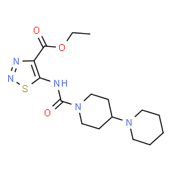 ChemSpider 2D Image | Ethyl 5-[(1,4'-bipiperidin-1'-ylcarbonyl)amino]-1,2,3-thiadiazole-4-carboxylate | C16H25N5O3S