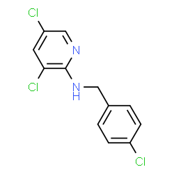 ChemSpider 2D Image | 3,5-Dichloro-N-(4-chlorobenzyl)-2-pyridinamine | C12H9Cl3N2