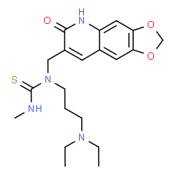 ChemSpider 2D Image | 1-[3-(Diethylamino)propyl]-3-methyl-1-[(6-oxo-5,6-dihydro[1,3]dioxolo[4,5-g]quinolin-7-yl)methyl]thiourea | C20H28N4O3S