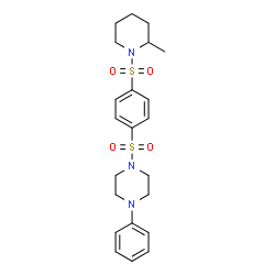 ChemSpider 2D Image | 1-[4-(2-Methyl-piperidine-1-sulfonyl)-benzenesulfonyl]-4-phenyl-piperazine | C22H29N3O4S2