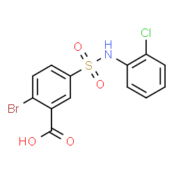ChemSpider 2D Image | 2-Bromo-5-[(2-chlorophenyl)sulfamoyl]benzoic acid | C13H9BrClNO4S