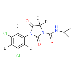ChemSpider 2D Image | 3-[3,5-Dichloro(~2~H_3_)phenyl]-N-isopropyl-2,4-dioxo(~2~H_2_)imidazolidine-1-carboxamide | C13H8D5Cl2N3O3