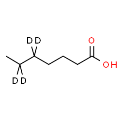 ChemSpider 2D Image | (5,5,6,6-~2~H_4_)Heptanoic acid | C7H10D4O2