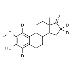 ChemSpider 2D Image | 3-Hydroxy-2-methoxy(1,4,16,16-~2~H_4_)estra-1(10),2,4-trien-17-one | C19H20D4O3
