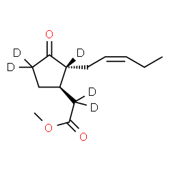 ChemSpider 2D Image | Methyl [(1R,2R)-3-oxo-2-[(2Z)-2-penten-1-yl](2,4,4-~2~H_3_)cyclopentyl](~2~H_2_)acetate | C13H15D5O3