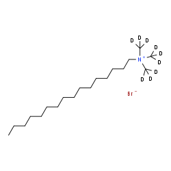 ChemSpider 2D Image | N,N,N-Tris[(~2~H_3_)methyl]-1-hexadecanaminium bromide | C19H33D9BrN