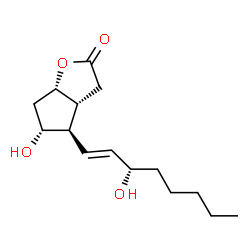 ChemSpider 2D Image | (3aR,4R,5R,6aS)-5-Hydroxy-4-[(1E,3S)-3-hydroxy-1-octen-1-yl]hexahydro-2H-cyclopenta[b]furan-2-one | C15H24O4